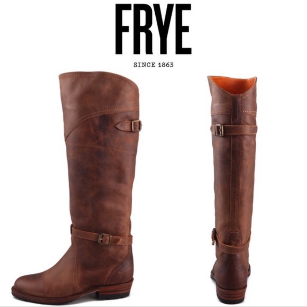 Frye Dorado Lug riding boot, tan, size 8